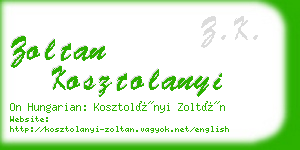 zoltan kosztolanyi business card